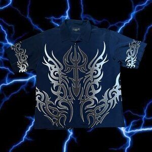 No Boundaries Y2K Style Grey flame like flannel